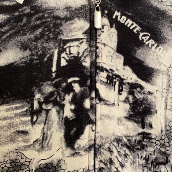 UBU zip front fine knit Monte Carlo print  cardigan size PL - Picture 7 of 10